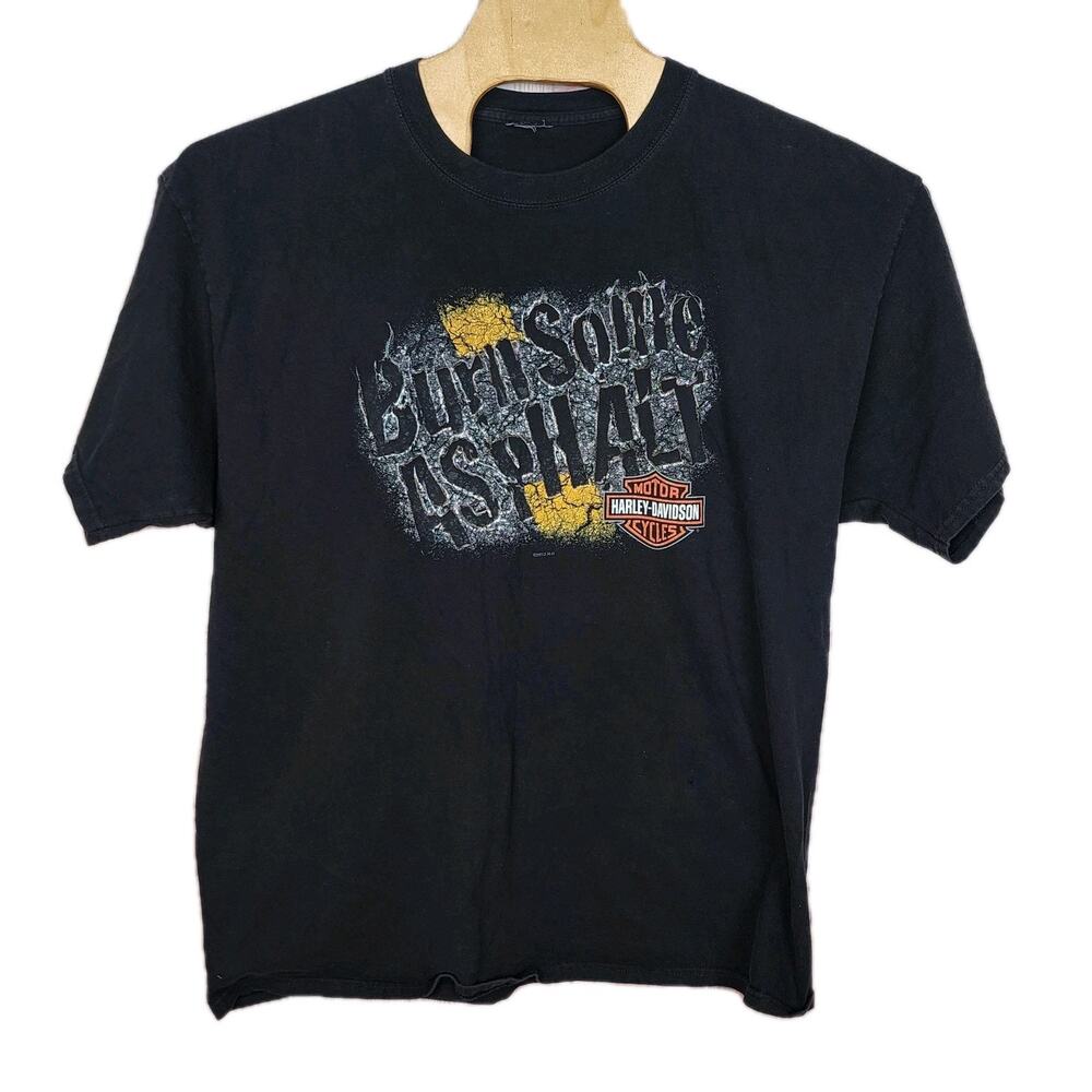 Burn Some Asphalt Men's Harley Davidson Starved Rock Ottawa IL T Shirt XL